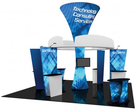 tension fabric island booth display