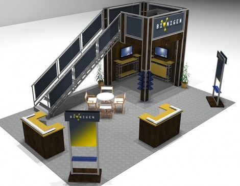Two story trade show custom display and rental
