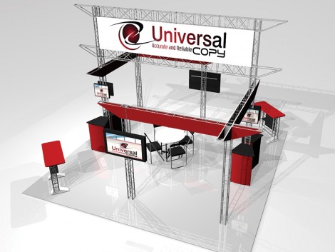 20 ft. Trade Show Island Display Rental With Open Floor Space