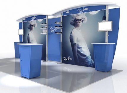 designerline modular display booth rayban