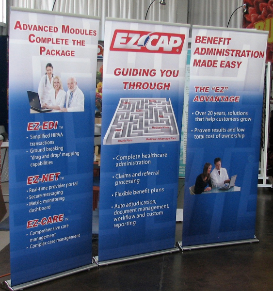trade show banner pull up graphic wall
