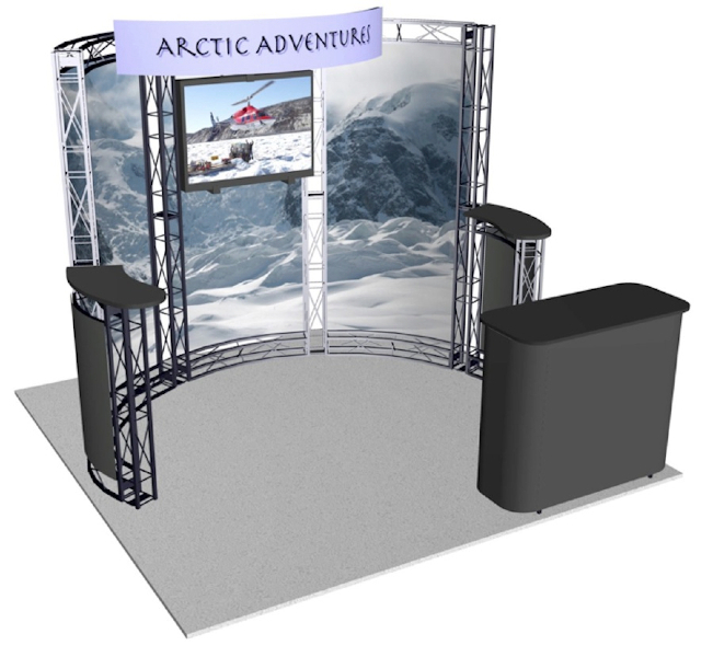 truss 10 ft curved trade show display tah